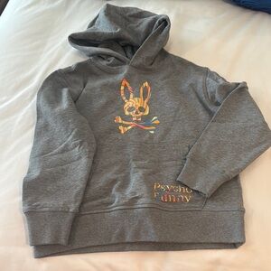 Gray Psycho Bunny Hoodie with Colorful Logo